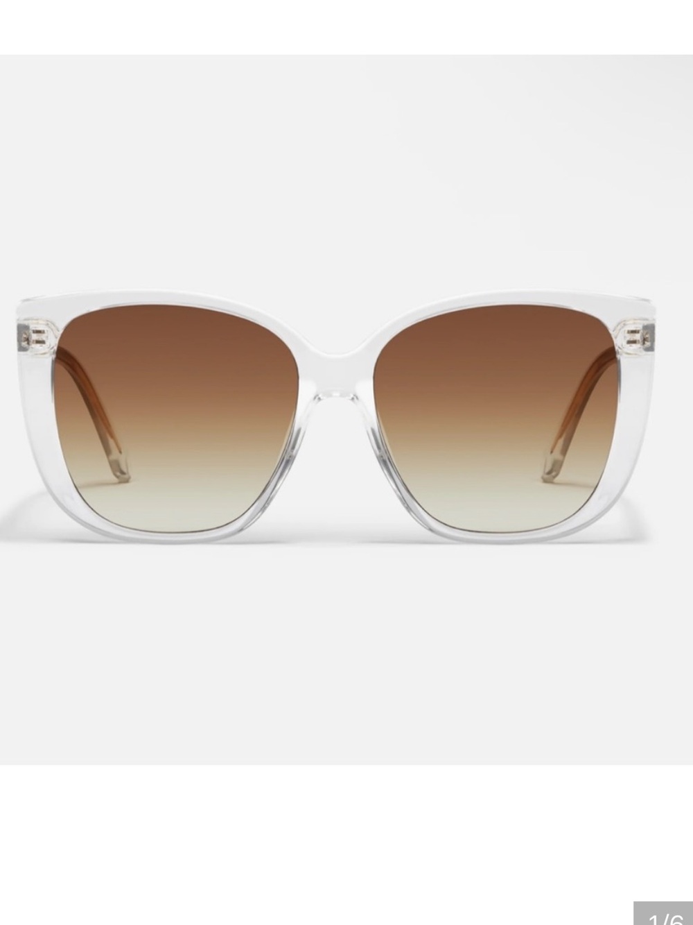 Quay Ever After 58mm Cat Eye Sunglasses. Clear.